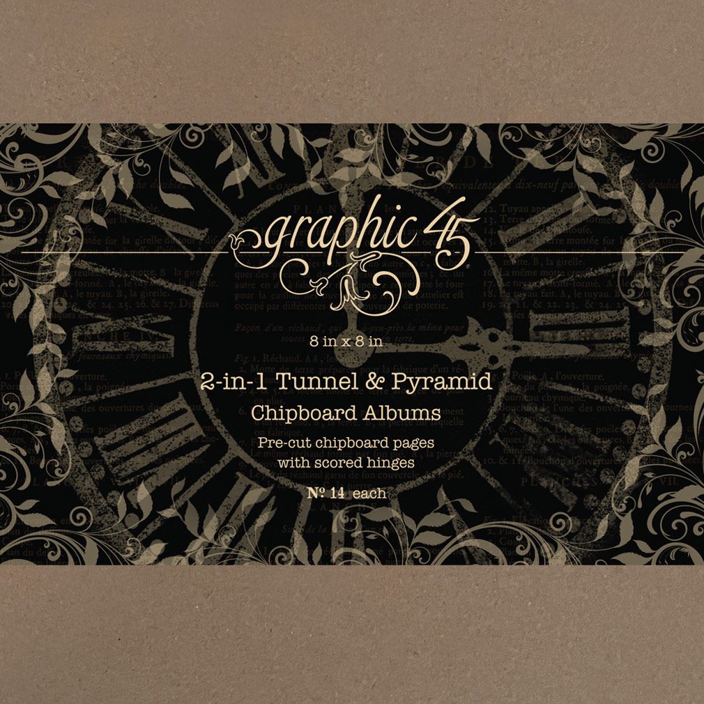 2 in 1 Tunnel &amp; Pyramid Chipboard 8x8 Album - Graphic 45