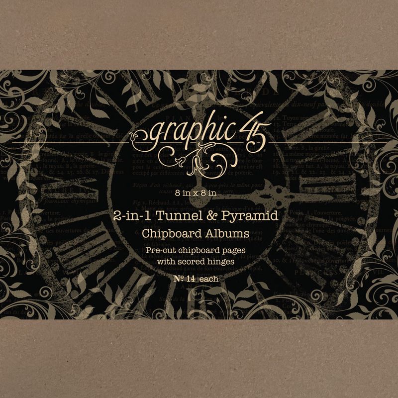 2 in 1 Tunnel &amp; Pyramid Chipboard 8x8 Album - Graphic 45