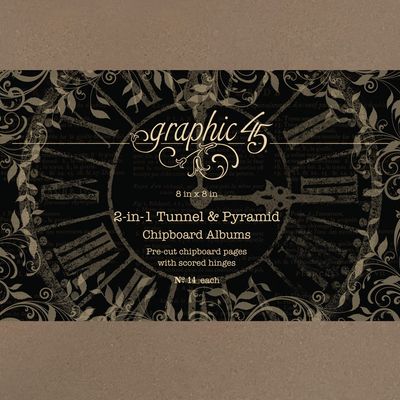 2 in 1 Tunnel &amp; Pyramid Chipboard 8x8 Album - Graphic 45