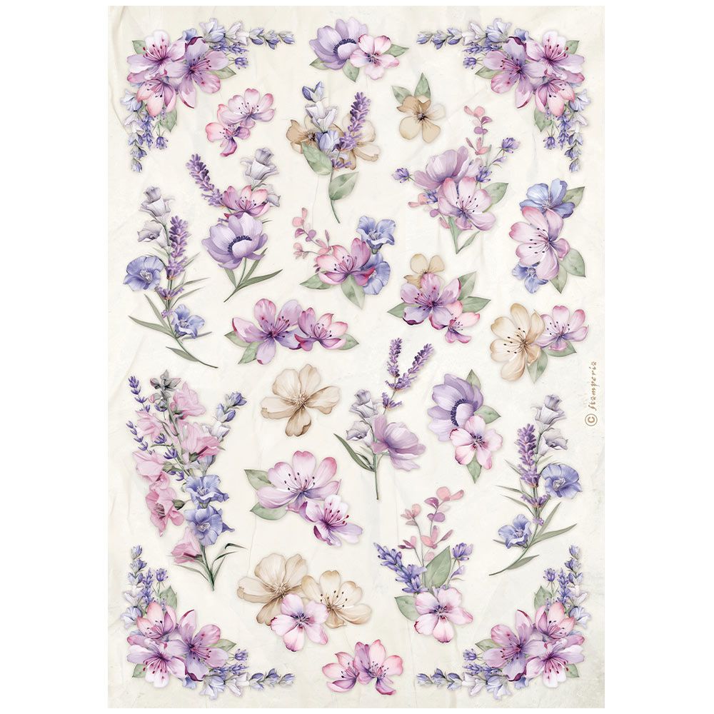 Romantic Lavender A4 - Stamperia, Design: Flower Pattern