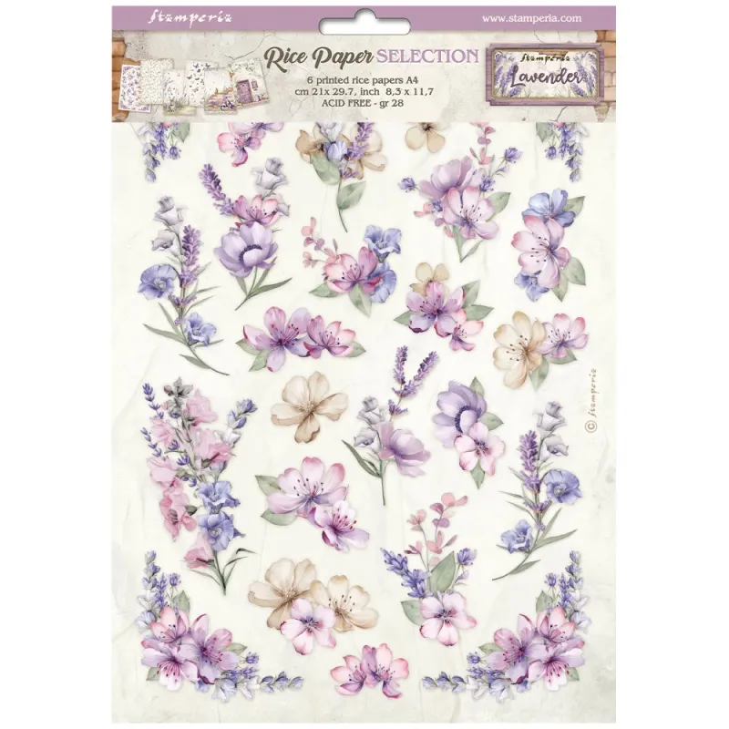 Romantic Lavender 6pk A4 - Stamperia