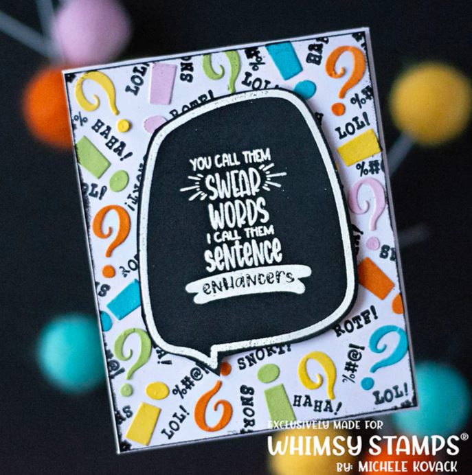 Random Funny Swear Words Clear Stamp - Whimsy Stamps