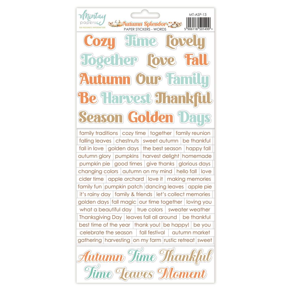Autumn Splendor Words Stickers - Mintay Papers