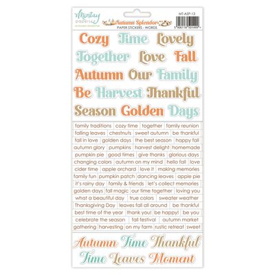 Autumn Splendor Words Stickers - Mintay Papers