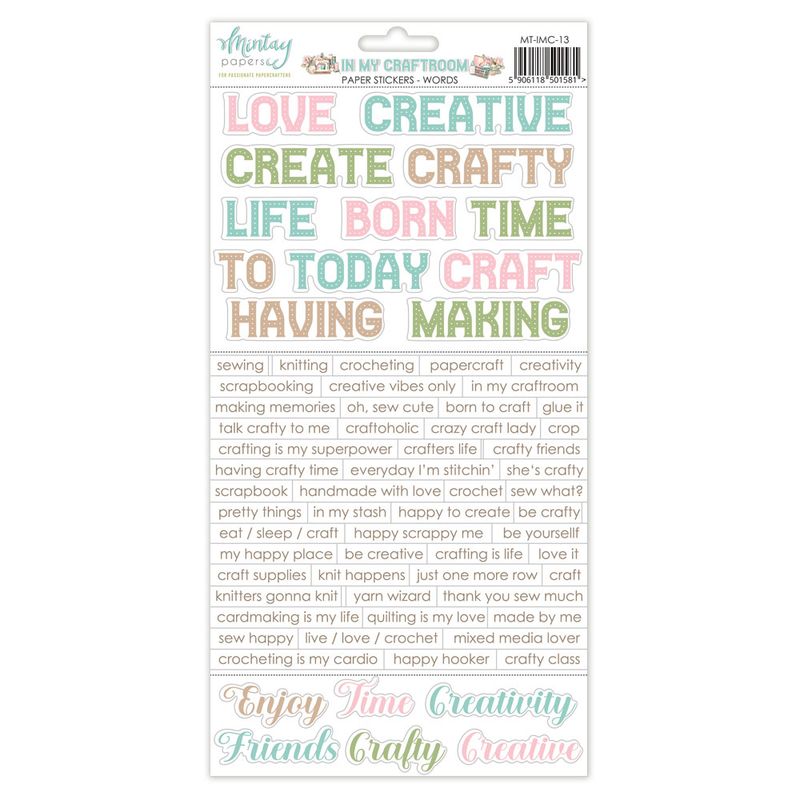 In My Craftroom Words Stickers - Mintay Papers