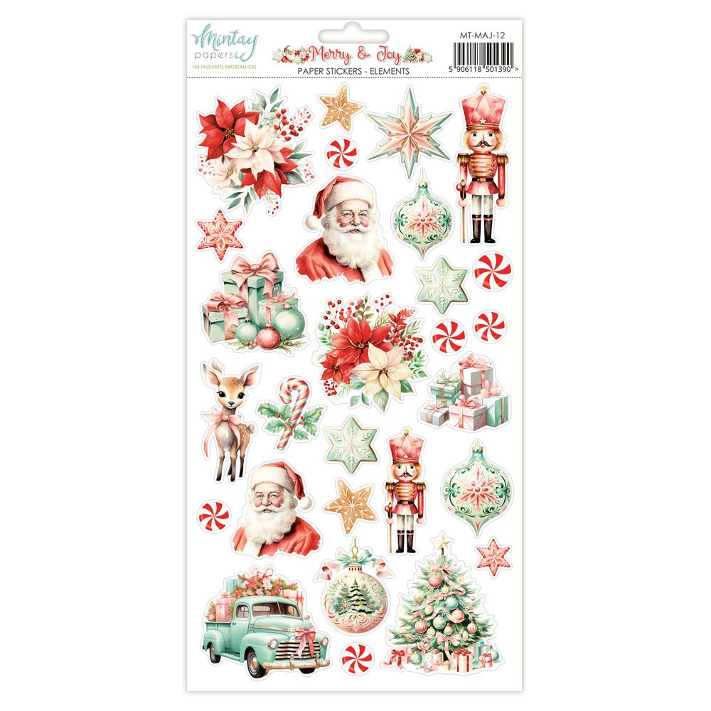 Merry &amp; Joy Elements Stickers - Mintay Papers