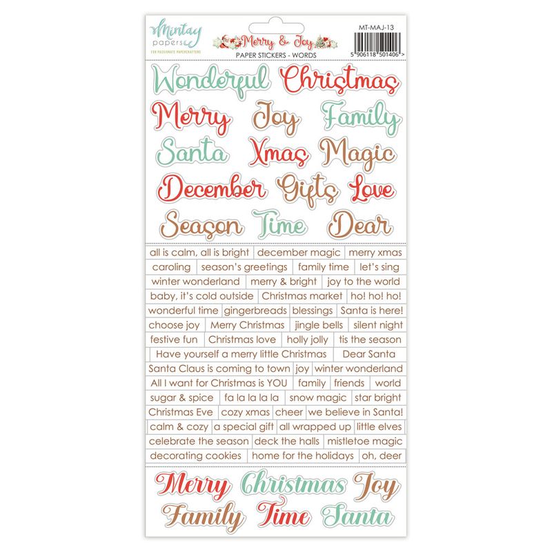 Merry &amp; Joy Words Stickers - Mintay Papers