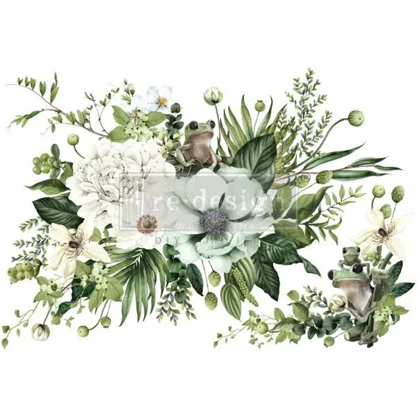 Prima Froggy Meadow Greens Transfer Sheets - Re-Design With Prima