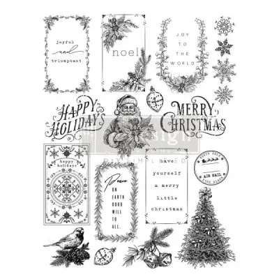Santa&#39;s Helper Tags Decor Clear Stamps - Prima ReDesign