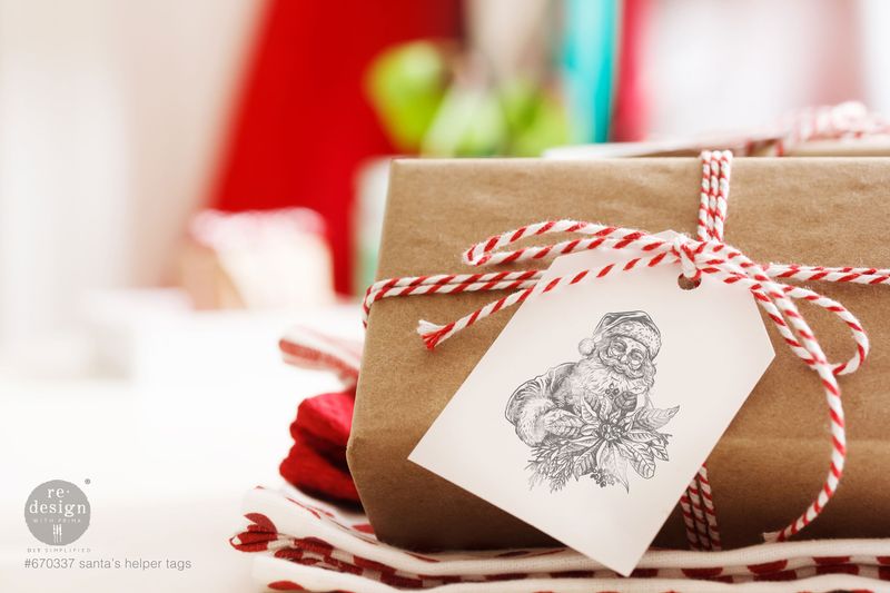 Santa's Helper Tags Decor Clear Stamps - Prima ReDesign