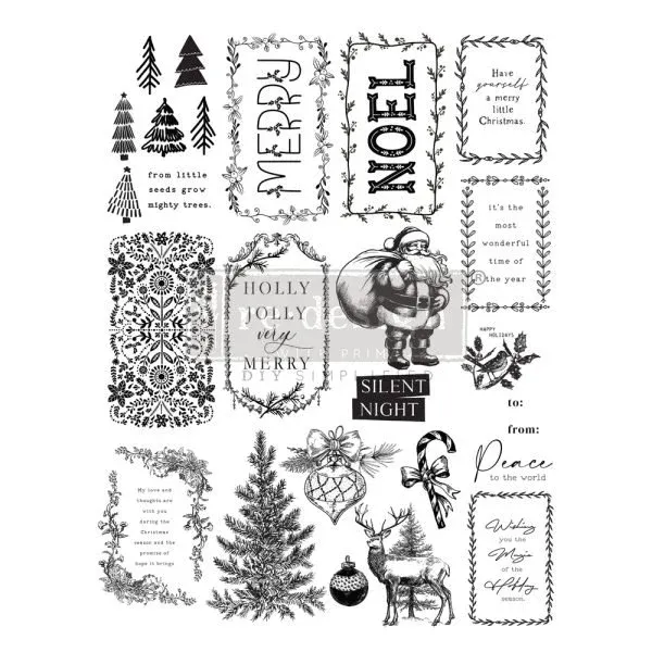 Merry and Bright Tags Decor Clear Stamps - Prima ReDesign