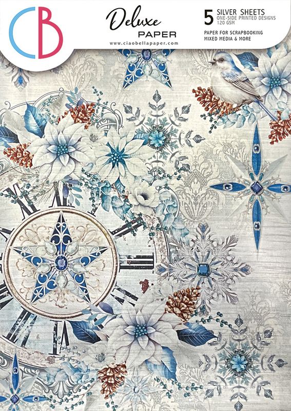 Elegance of Blue A4 Deluxe Silver Sheets - Ciao Bella