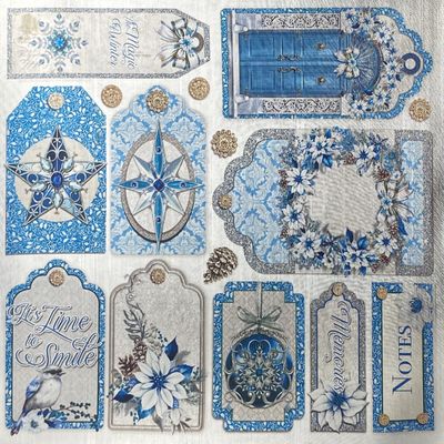 Elegance of Blue 6x6 Deluxe Gold Paper - Ciao Bella