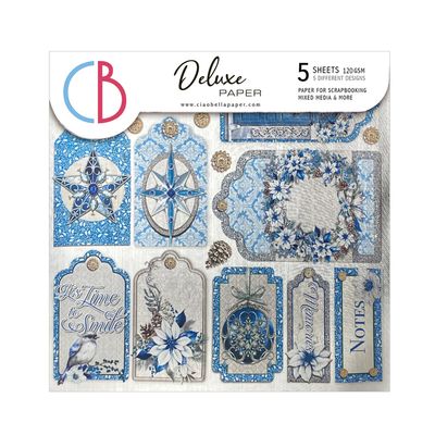 Elegance of Blue 6x6 Deluxe Gold Paper - Ciao Bella