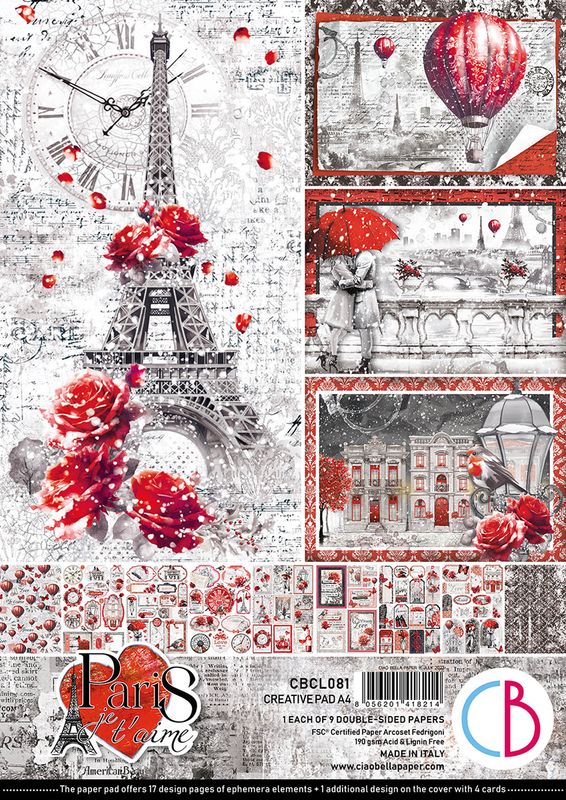 Paris Je t&#39;aime A4 - Ciao Bella