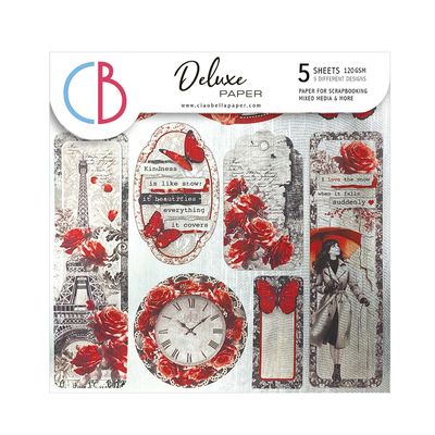 Paris Je t&#39;aime 6x6 Deluxe Gold Paper - Ciao Bella