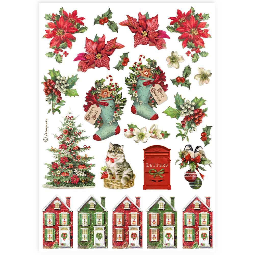 Classic Christmas A4 - Stamperia, Design: Socks and Houses
