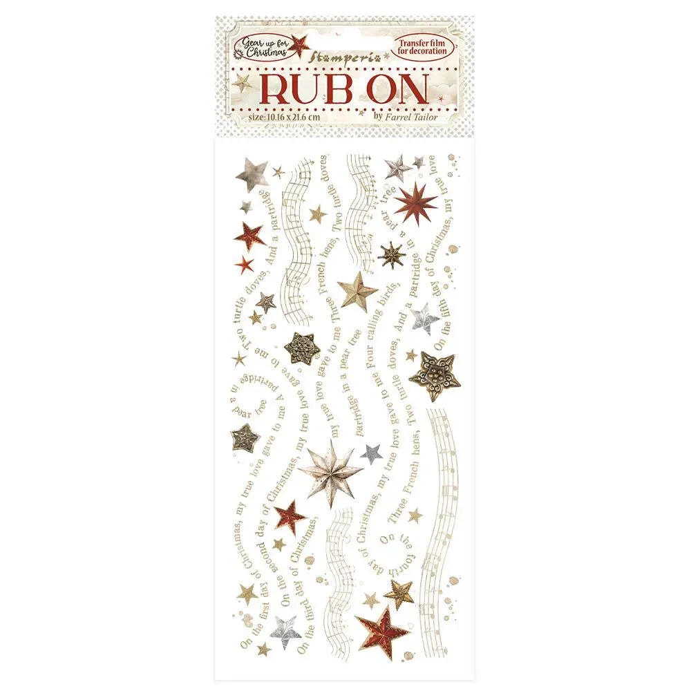 Gear up for Christmas - Stamperia Rub Ons, Design: Stars