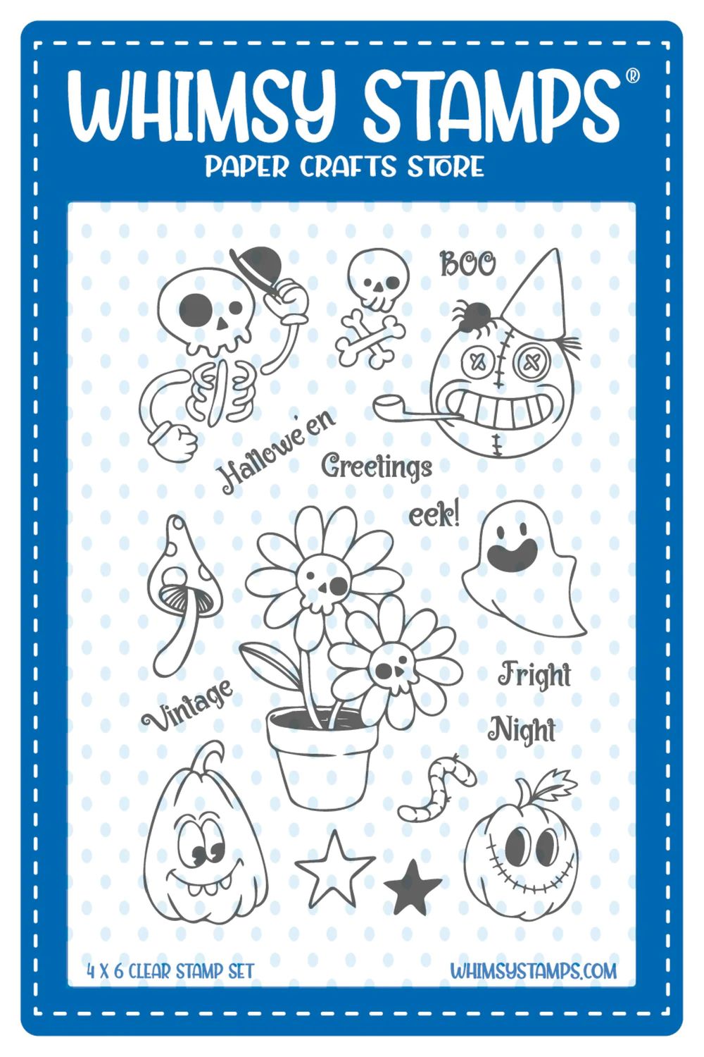 Primitive Halloween Clear Stamp - Whimsy Stamps