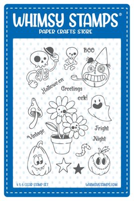Primitive Halloween Clear Stamp - Whimsy Stamps