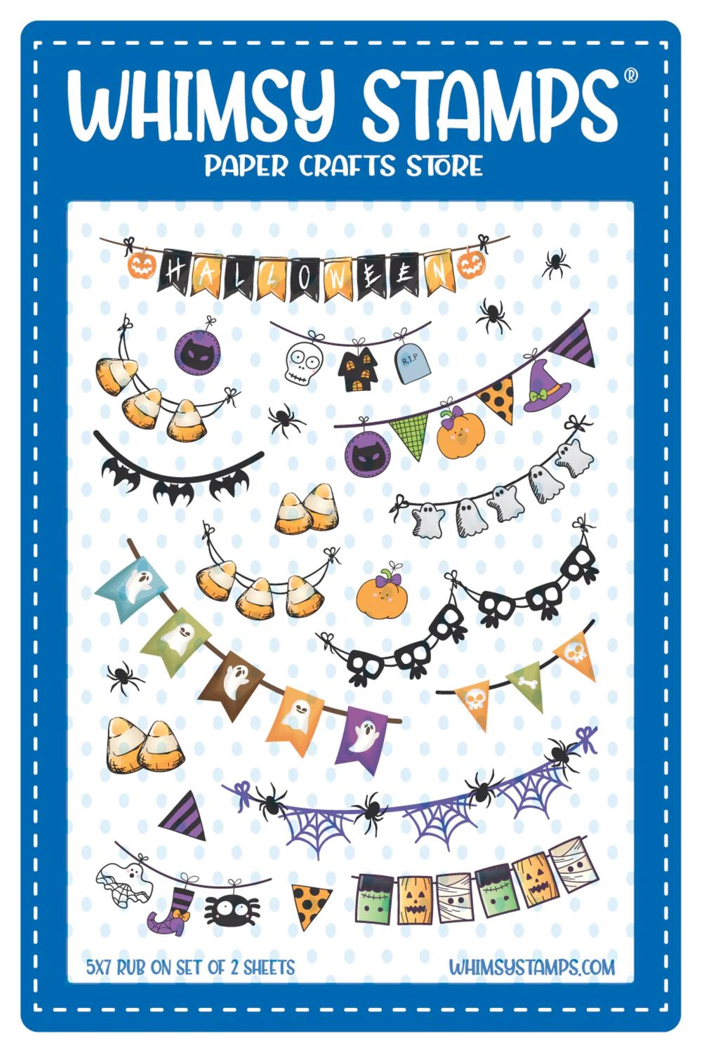 Halloween Garland Rub Ons - Whimsy Stamps