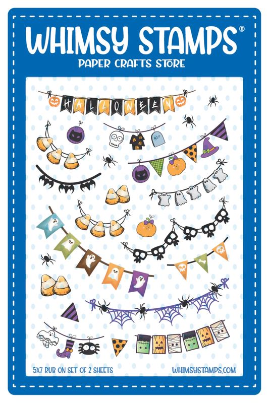 Halloween Garland Rub Ons - Whimsy Stamps