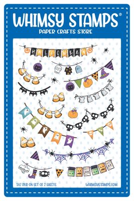 Halloween Garland Rub Ons - Whimsy Stamps