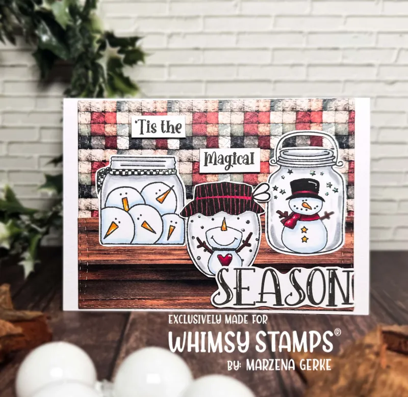 Snowman Jars Clear Stamp - Whimsy Stamps