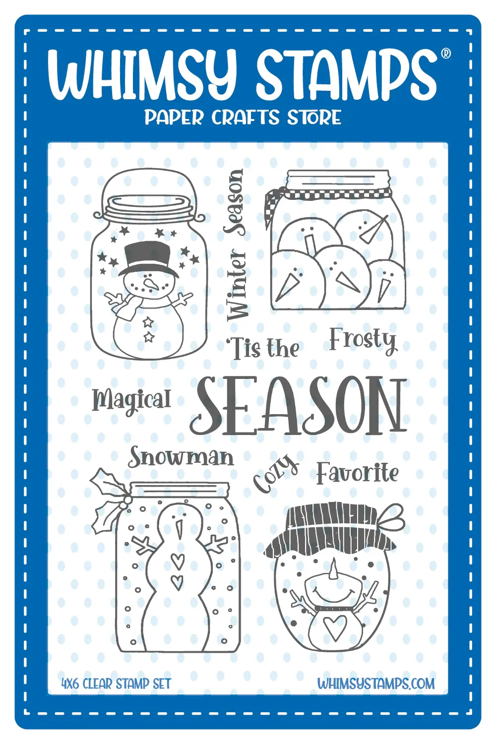 Snowman Jars Clear Stamp - Whimsy Stamps