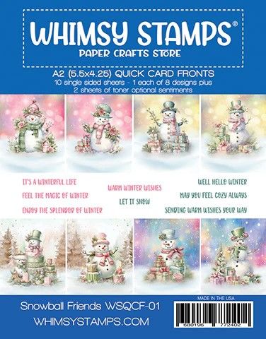 Quick Card Fronts - Snowball Friends - Whimsy Stamps