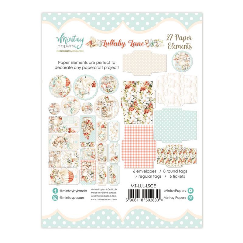 Lullaby Lane Elements - Mintay Papers