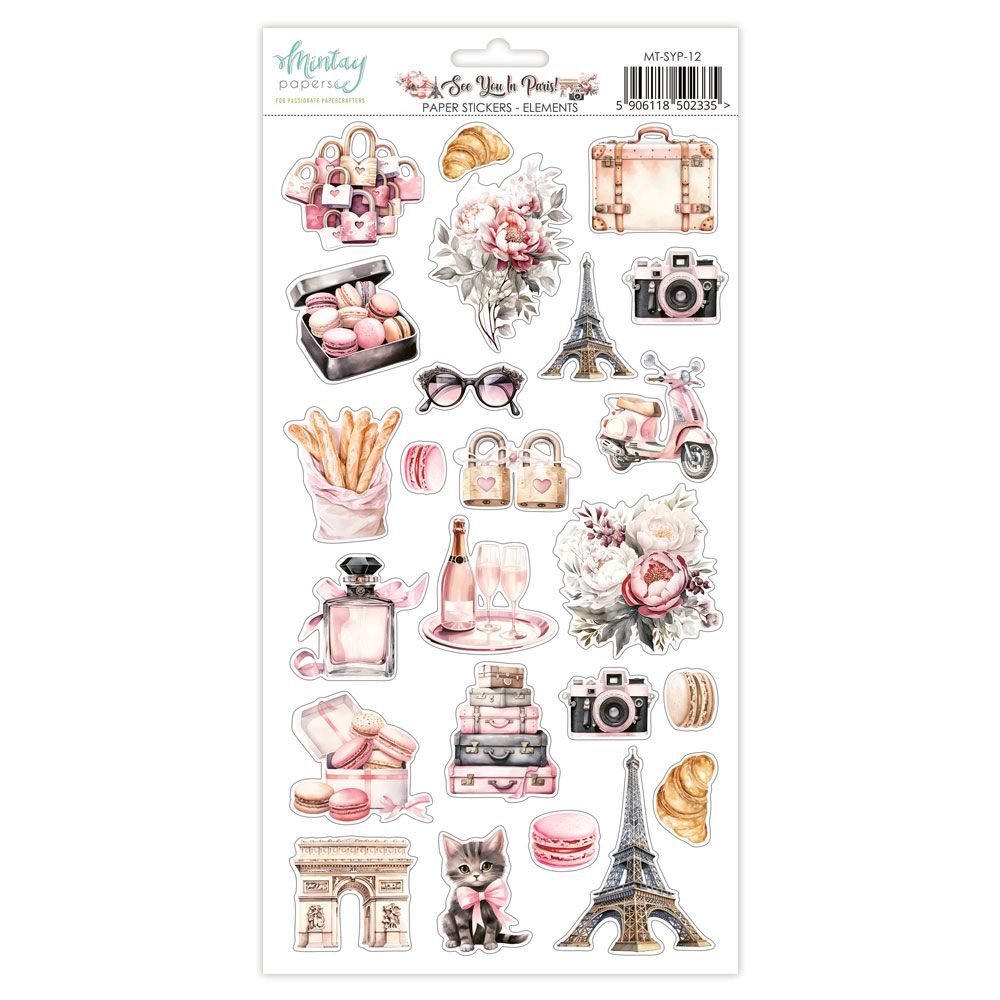 See You in Paris Stickers - Mintay Papers, Style: Elements