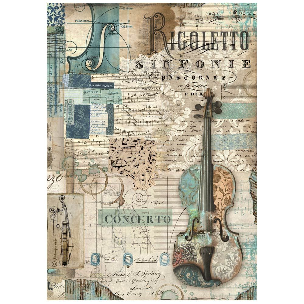 Music A4 - Stamperia, Design: Violin