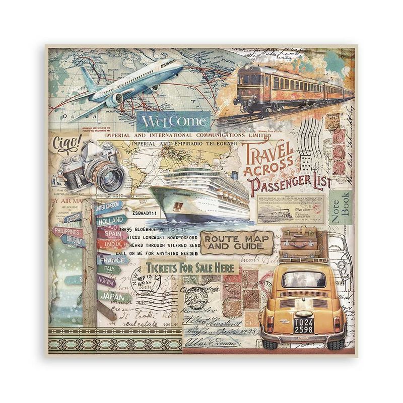 Art of Traveling XL 8x8 - Stamperia