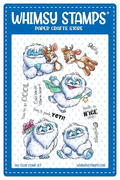 Don't Peek Yeti Clear Stamps - Whimsy Stamps