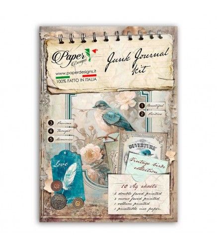 Vintage Birds Junk Journal Kit - Paper Designs