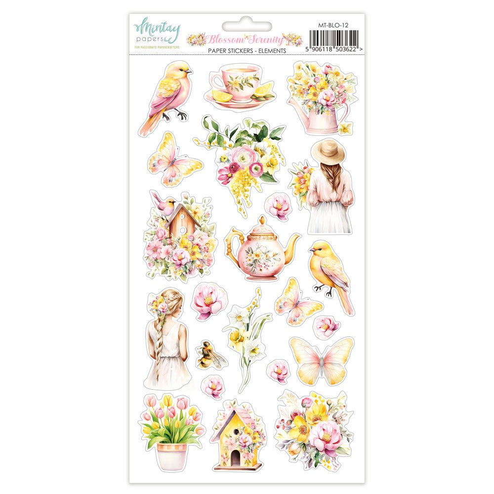 Blossom Serenity Stickers - Mintay Papers, Style: Elements