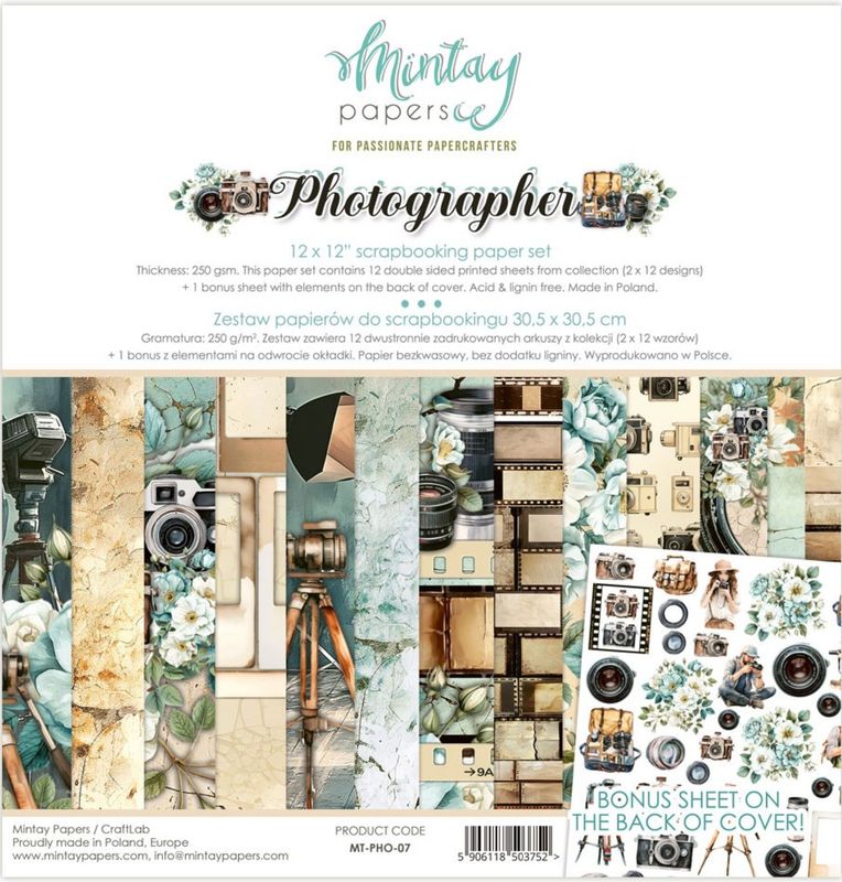 Photographer 12x12 - Mintay Papers