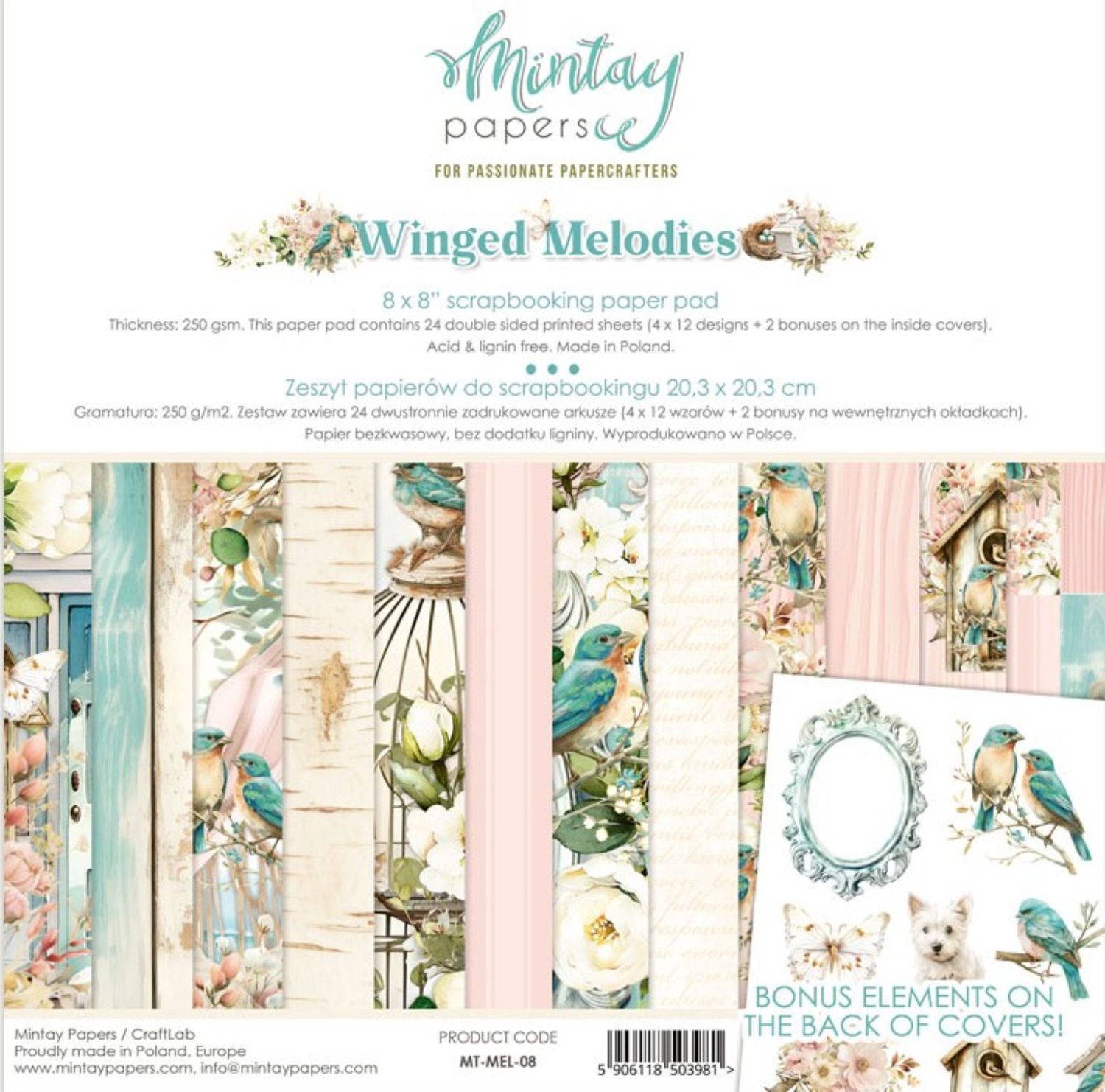 Winged Melodies 8x8 - Mintay