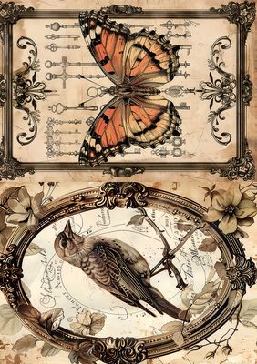 Cabinet of Curiosities A5 Mixed Rice Paper 8/pkg - Ciao Bella
