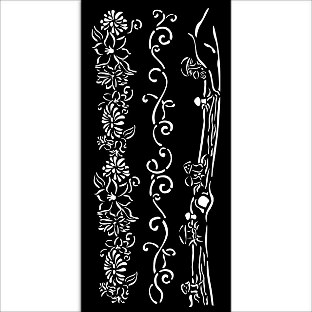 Hidden Grove Stencils - Stamperia, Style: 3 Borders