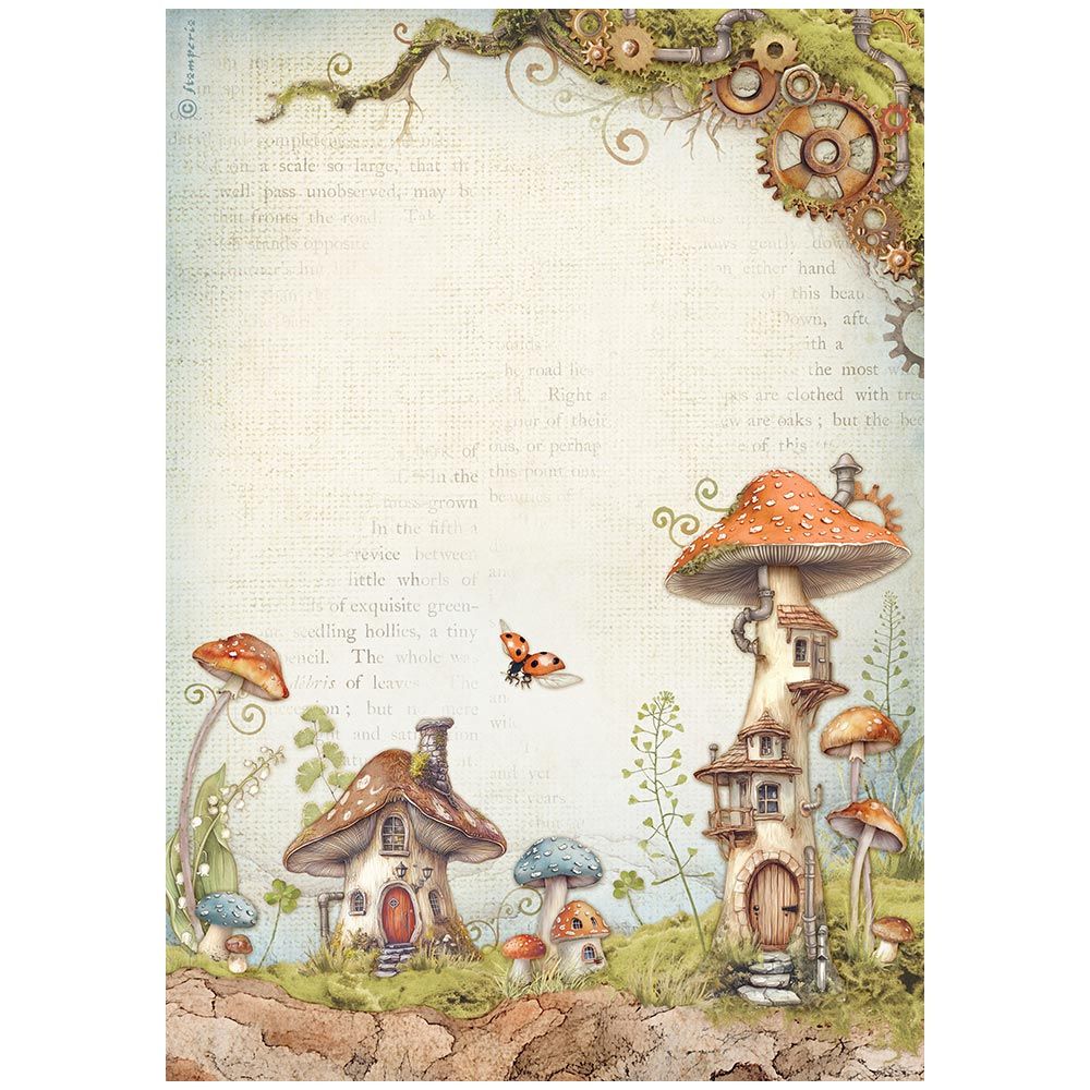 Hidden Grove A4 - Stamperia, Design: Mushroom Houses