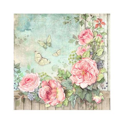 House of Roses - Stamperia Fabric Sheets