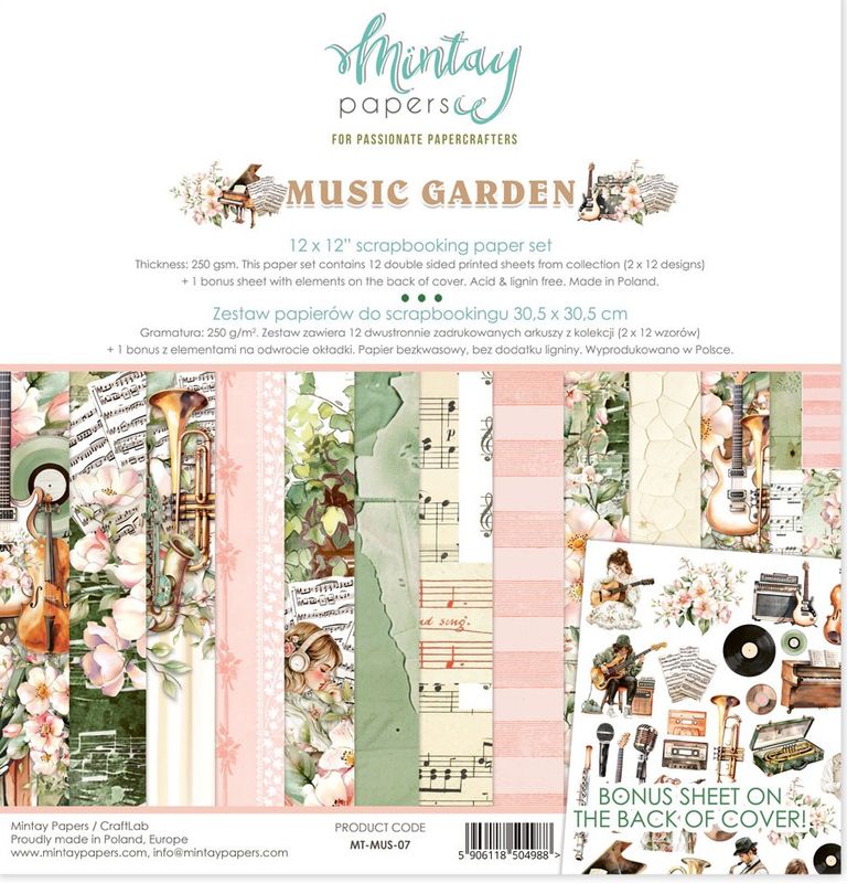 Music Garden 12x12 - Mintay Papers