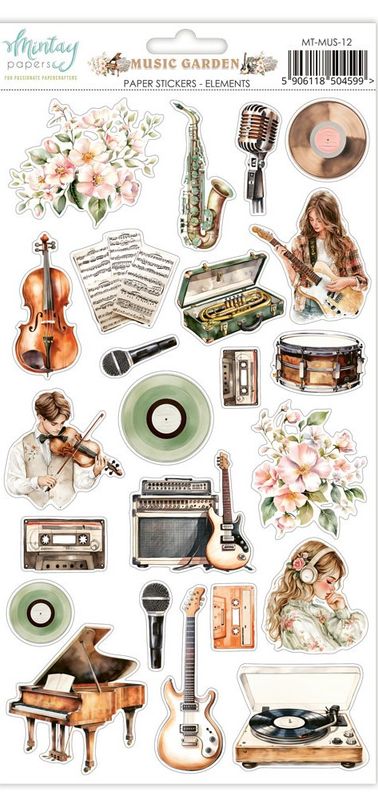 Music Garden Stickers - Mintay Papers