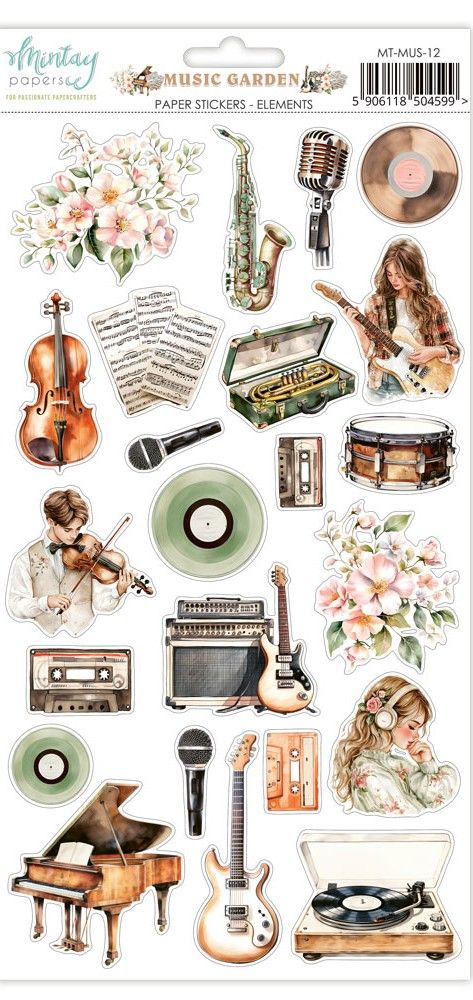 Music Garden Stickers - Mintay Papers, Style: Elements