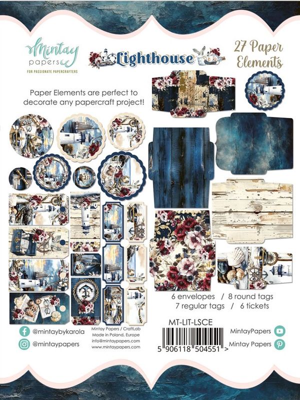 Lighthouse Paper Elements - Mintay Papers