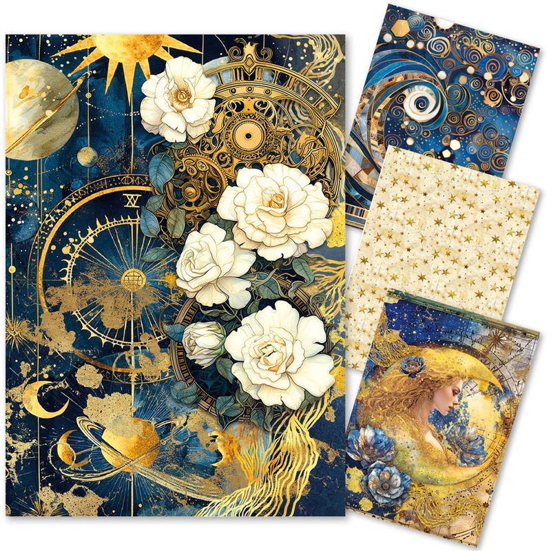 Celestial  A4 Mixed Rice Paper 4/pkg - Ciao Bella