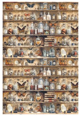 Cabinet of Curiosities A4 Mixed Rice Paper 4/pkg - Ciao Bella