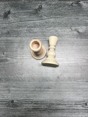 4" Unfinished Wooden Candlesticks